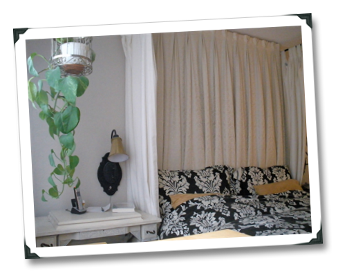 Pregnant... with power tools: Master Bedroom: Curtain Headboard